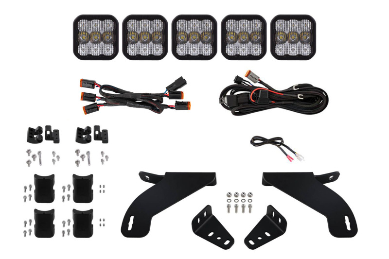 Ford F-150 LED Light Bars - Diode Dynamics - SS5 Grille CrossLink Lightbar - Sport - White Combo with TIR Optics - White - `21-`27 Ford F-150 LED Light Bars - Diode Dynamics - SS5 Grille CrossLink Lightbar - Sport - White Combo with TIR Optics - White - `21-`27